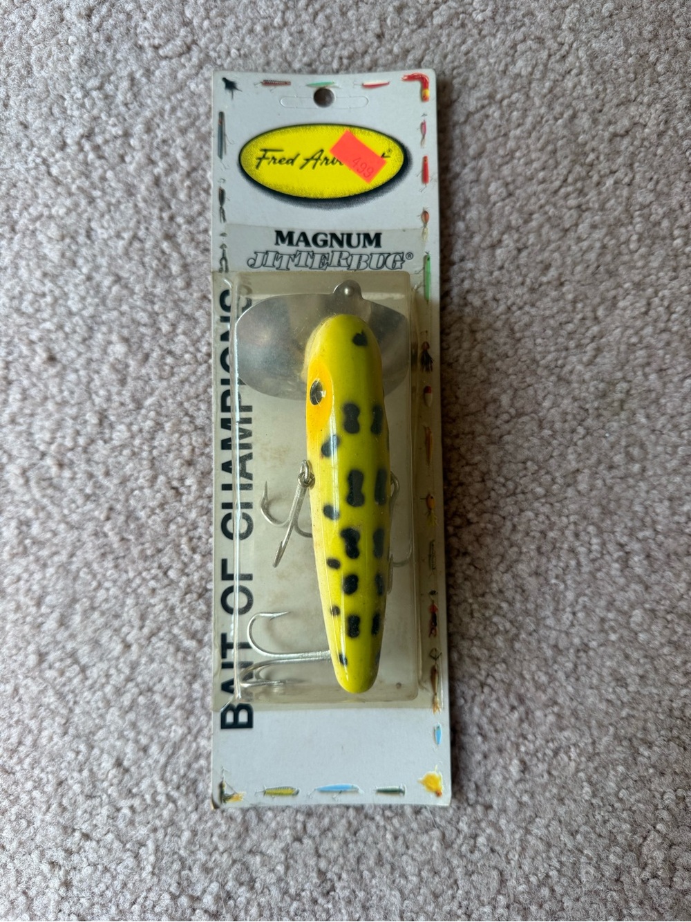 Fred Arbogast Vintage Magnum Jitterbug Wood Topwater Lure 4 1/2" 1 1/4 oz Musky